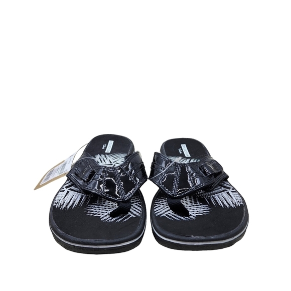 Clarks Women's Black Patent Brinkley Bree Flip-Flops Sandals - Picture 3 of 9